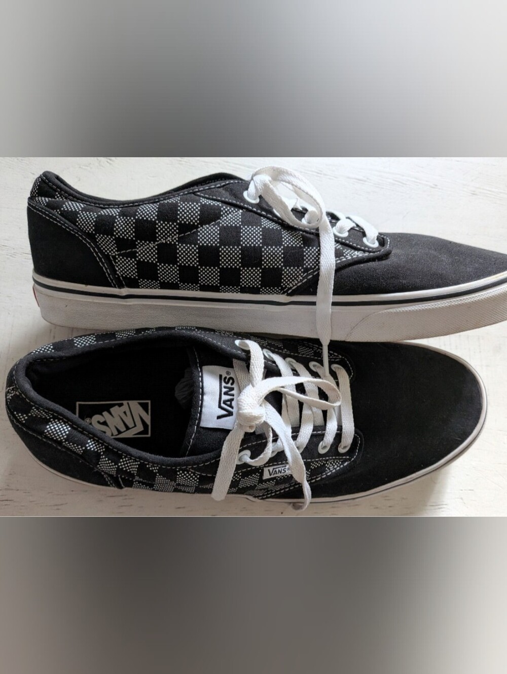 Vans Atwood Black White Checkered Skater Shoes Sneakers Men's Size 14 - Picture 3 of 11